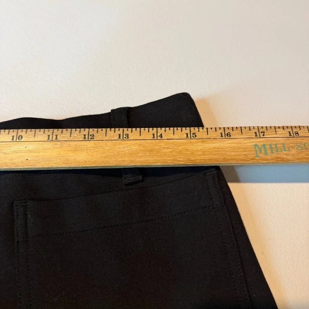 Quince Women 10 Ponte Cropped Wide Leg Pants Black Ultra Stretch Pull On Minimal - Picture 6 of 10